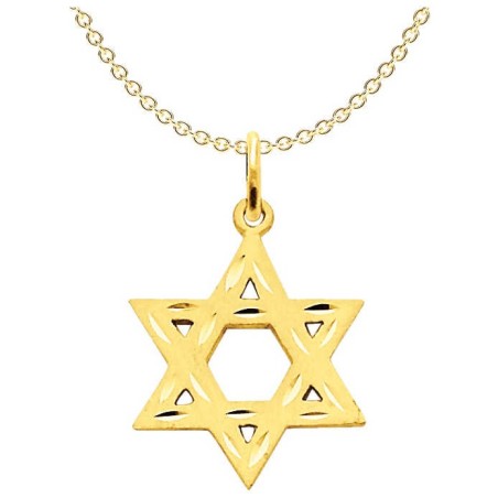 14k Yellow Gold Diamond-Cut Star of David Pendant | Jewelry | Judaica