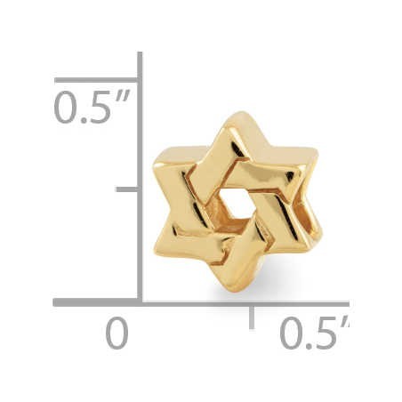 Sterling Silver Gold-Plated Star of David Bead | Jewelry | Judaica