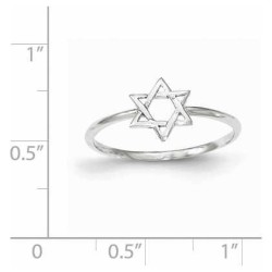 14k White Gold Polished Star of David Ring - Size  | Jewelry | Judaica
