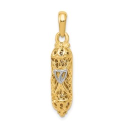 14k Two-Tone Gold Mezuzah Pendant | Jewelry | Judaica