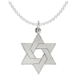 14k White Gold Laser-Etched Star of David Pendant | Jewelry | Judaica