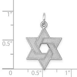 14k White Gold Laser-Etched Star of David Pendant | Jewelry | Judaica