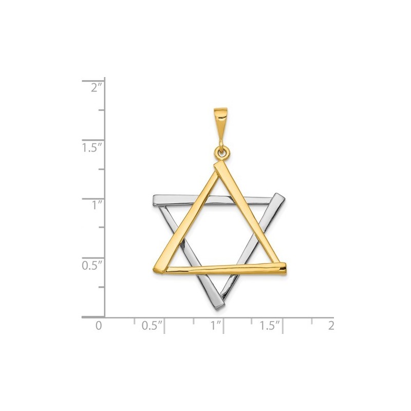 14k Two-Tone Gold Dramatic Star of David Pendant | Jewelry | Judaica