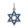 Sterling Silver Rhodium-Plated Enameled Blue Star  | Jewelry | Judaica