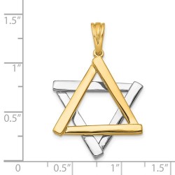 Deluxe 14k Two-Tone Gold Star of David Pendant | Jewelry | Judaica