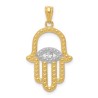 14k Yellow Gold Rhodium Plated Hamsa Pendant | Jewelry | Judaica