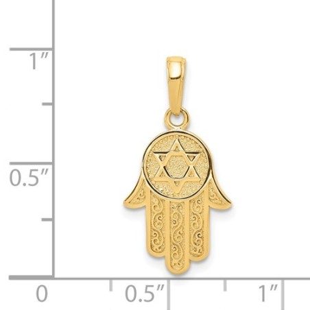 14k Yellow Gold Star Of David Hamsa Pendant | Jewelry | Judaica