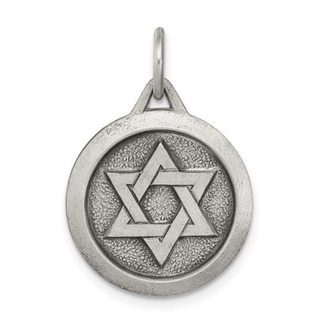 Sterling Silver Antiqued Circle Star of David Pend | Jewelry | Judaica