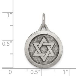 Sterling Silver Antiqued Circle Star of David Pend | Jewelry | Judaica