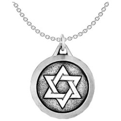 Sterling Silver Antiqued Circle Star of David Pend | Jewelry | Judaica