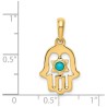 14k Yellow Gold Star of David Turquoise Hamsa Pend | Jewelry | Judaica