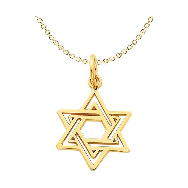 14k Yellow Gold Open-Back Star of David Pendant | Jewelry | Judaica