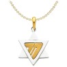 Contemporary Two-Tone 14k Gold Chai Star of David  | Jewelry | Judaica
