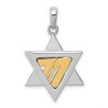 Contemporary Two-Tone 14k Gold Chai Star of David  | Jewelry | Judaica