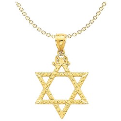 14k Yellow Gold Diamond-Cut Filigree Star of David | Jewelry | Judaica