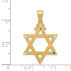 14k Yellow Gold Diamond-Cut Filigree Star of David | Jewelry | Judaica