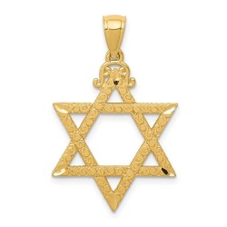 14k Yellow Gold Diamond-Cut Filigree Star of David | Jewelry | Judaica