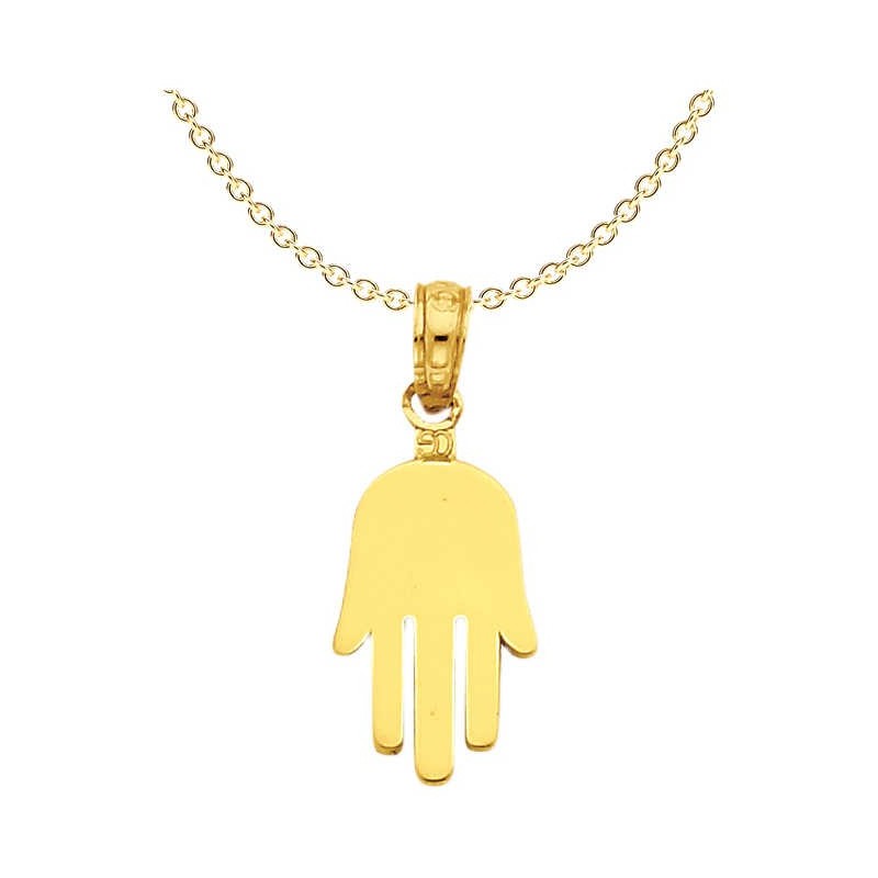 Large 14K Yellow Gold Hamsa Pendant | Jewelry | Judaica