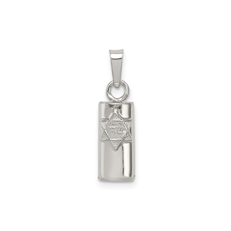 Sterling Silver Symbolic Mezuzah Pendant | Jewelry | Judaica