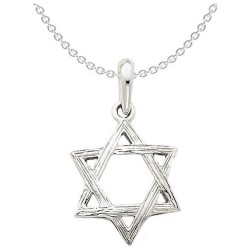 14k White Gold Textured Star Of David Pendant | Jewelry | Judaica