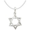 14k White Gold Textured Star Of David Pendant | Jewelry | Judaica