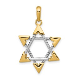 14k Two-Tone Gold Unique Star of David Pendant | Jewelry | Judaica