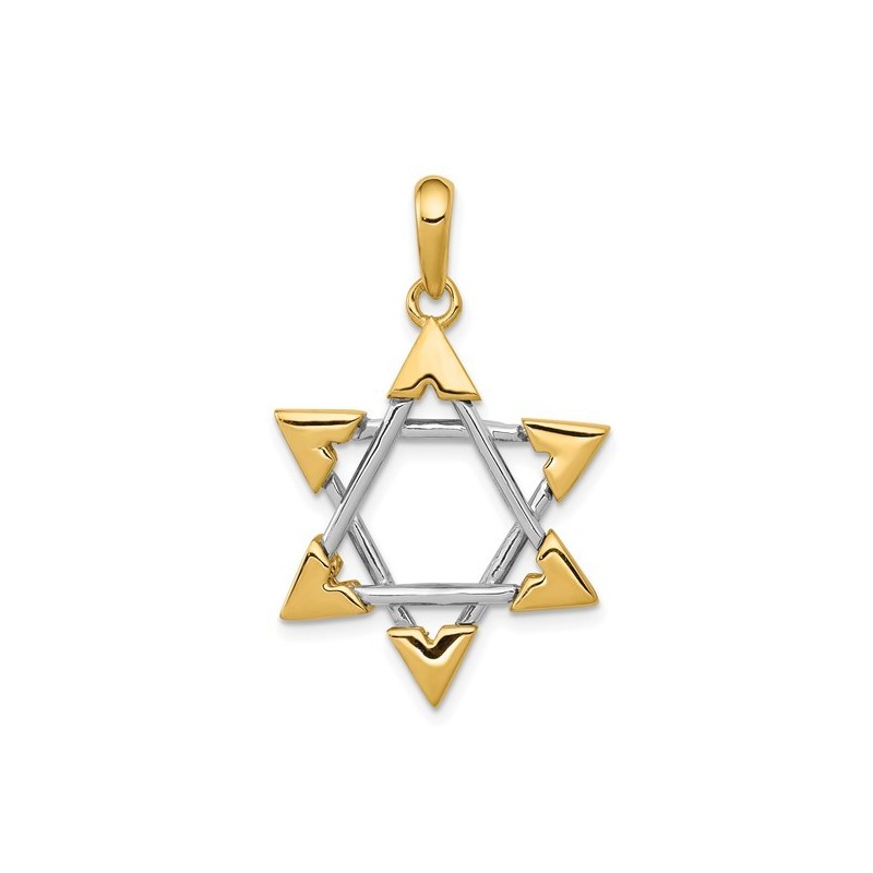 14k Two-Tone Gold Unique Star of David Pendant | Jewelry | Judaica