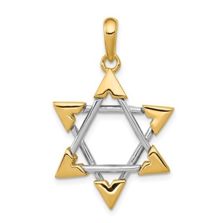 14k Two-Tone Gold Unique Star of David Pendant | Jewelry | Judaica