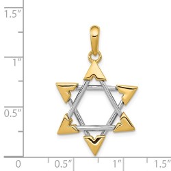 14k Two-Tone Gold Unique Star of David Pendant | Jewelry | Judaica