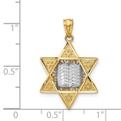 14k Two-Tone Gold Embellished Star of David Pendan | Jewelry | Judaica