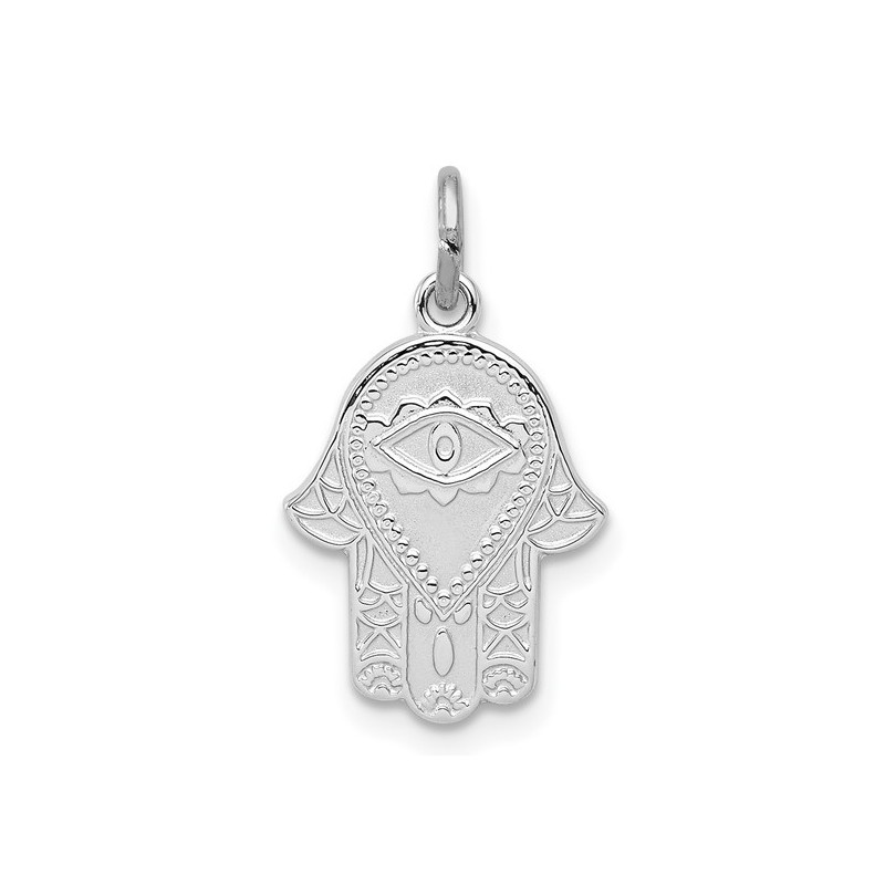 Sterling Silver Hamsa Eye Pendant | Jewelry | Judaica