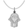 Sterling Silver Hamsa Eye Pendant | Jewelry | Judaica