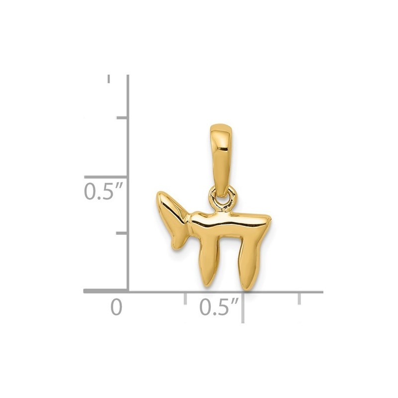 14k Yellow Gold Elegant Chai Pendant | Jewelry | Judaica