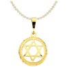 14k Yellow Gold Textured Star of David Circle Pend | Jewelry | Judaica