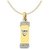 14k Two-Tone Gold Contemporary Mezuzah Pendant | Jewelry | Judaica