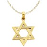 14k Polished Wood Grain Yellow Gold Chai Pendant | Jewelry | Judaica