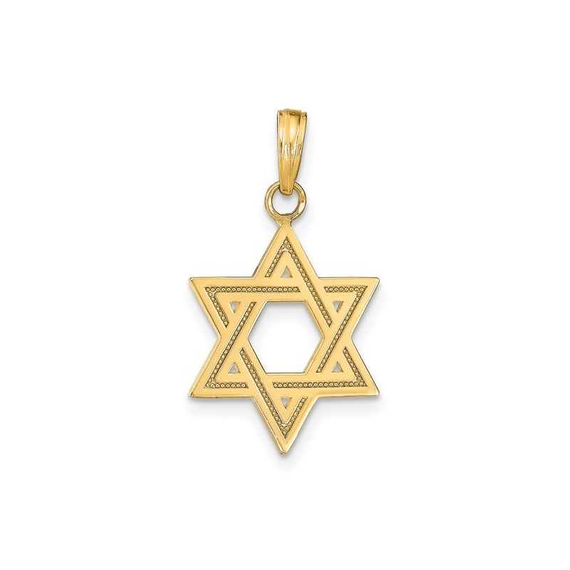 14k Yellow Gold Dotted Star of David Pendant | Jewelry | Judaica