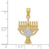 14k Yellow Gold With Rhodium Star of David Menorah | Jewelry | Judaica