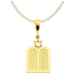 14k Yellow Gold Polished Torah with Star of David  | Jewelry | Judaica