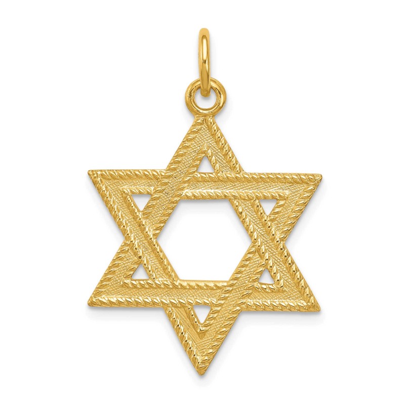 24k Gold-Plated Textured Sterling Silver Star of D | Jewelry | Judaica