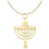 14k Yellow Gold Star of David Menorah Pendant | Jewelry | Judaica