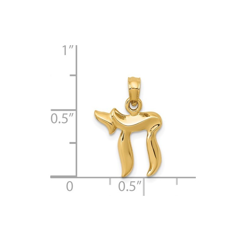 14k Yellow Gold Classic Chai Pendant | Jewelry | Judaica