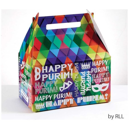 Large Multi-Colored Purim Gift Box | Gifts | Judaica