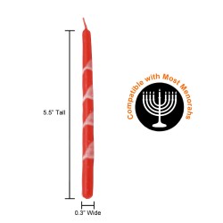 Premium Handcrafted Hanukkah Candles - Red/Purple | Hanukkah | Judaica