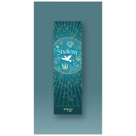 Shalom Aquamarine Car Mezuzah Case By Mickie Caspi | Mezuzahs | Judaic
