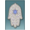 Gray Hamsa Car Mezuzah Case By Mickie Caspi | Mezuzahs | Judaica