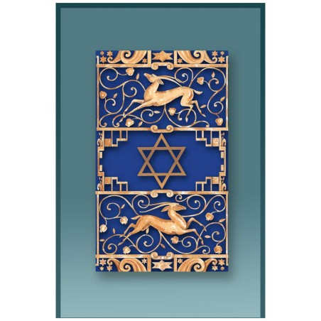 Blue Gazelle Car Mezuzah Case By Mickie Caspi | Mezuzahs | Judaica