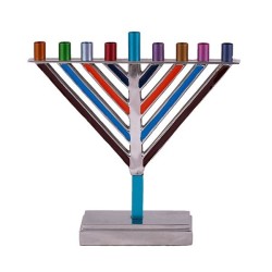 Enamel Chabad Hanukkah Menorah Yair Emanuel | Hanukkah | Judaica