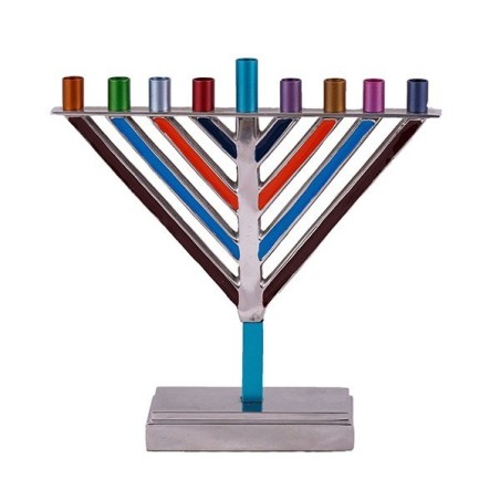 Enamel Chabad Hanukkah Menorah Yair Emanuel | Hanukkah | Judaica