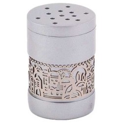 Gray Besamim Spice Box With Silver Jerusalem Overl | Havdalah Sets & S